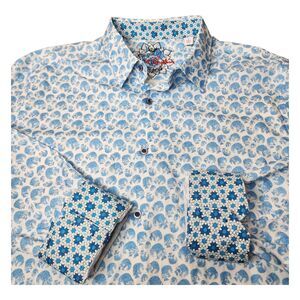 Robert Graham Skull Print Shirt Mens 2XL All Over Skull Flip Cuff Button Up